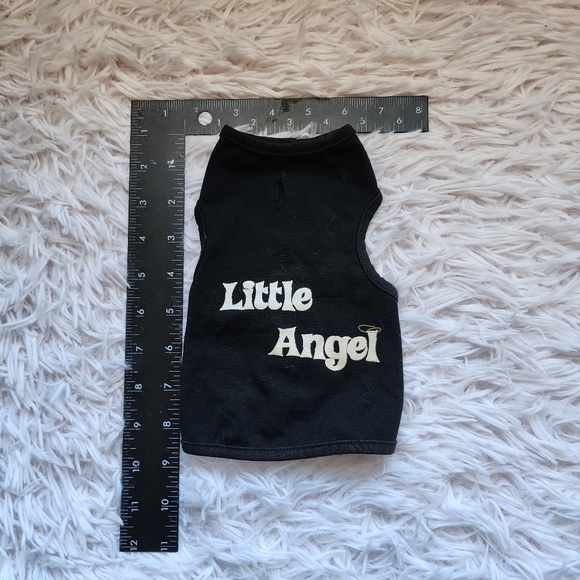 ♠️10/$10♠️ Reversible Black Pet Shirt with Little Angel and Little Devil Print - Picture 4 of 5